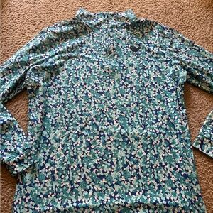 Bad Birdie Mens Golf Quarter Zip Pullover Blue Golf Mock Neck Medium